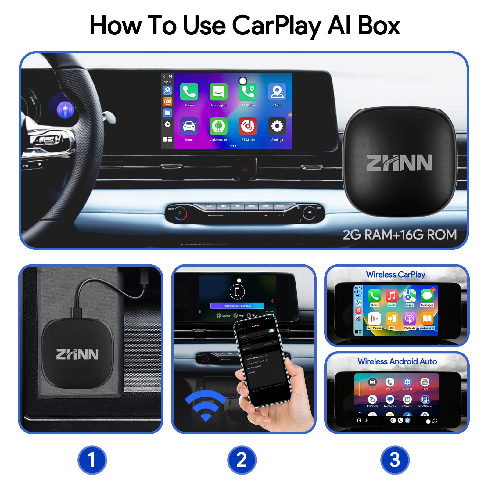 Wireless CarPlay AI Box & Android Auto Smart Adapter - Plug & Play for OEM Wired Cars, Supports TF Card & Seamless Connectivity - Perfect for Commuting, Road Trips & Hands-Free Driving