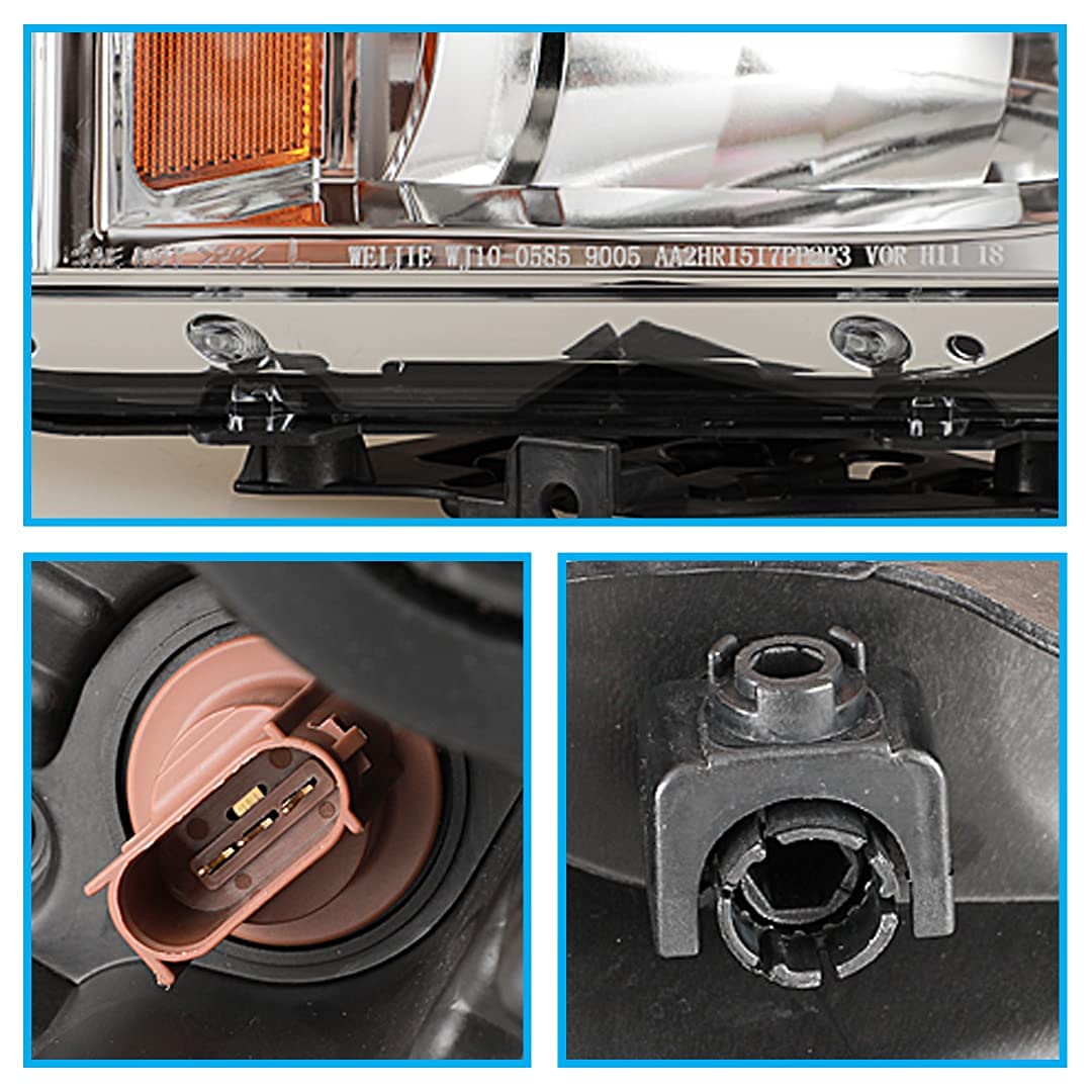 **2015-2017 Ford F150 F-150 Projector Headlights Assembly - High/Low Beam, Turn Signal & Amber Reflector - Aftermarket Replacement Headlamps (Left + Right Pair) - Perfect for Night Driving & Off-Road Adventures**