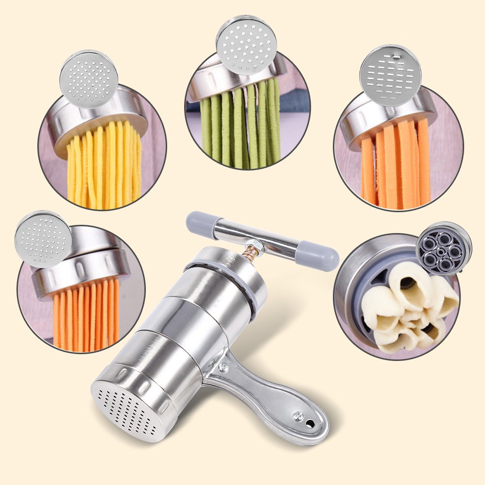 Tbest Manual Stainless Steel Pasta Maker - Hand Operated Noodle Press Machine for Homemade Pasta, Ravioli & Dumplings | Perfect for Italian Cuisine, Family Cooking & Restaurant Use