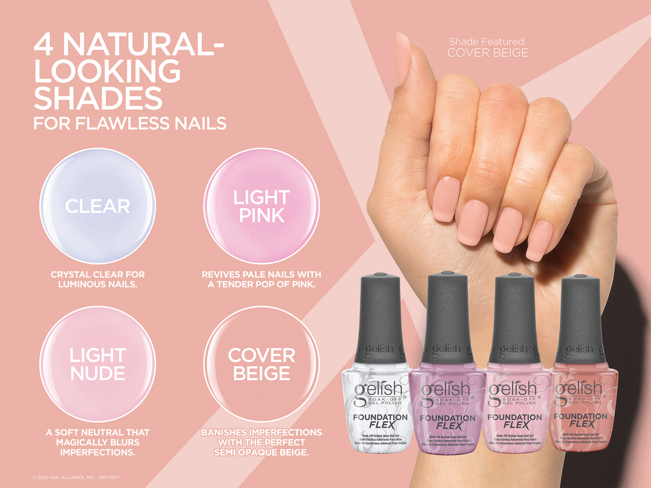 Gelish Foundation Flex Nail Polish - Light Pink 0.5 fl oz - Long Lasting Gel Manicure for Salon Quality Nails at Home | Perfect for Weddings, Parties & Special Occasions