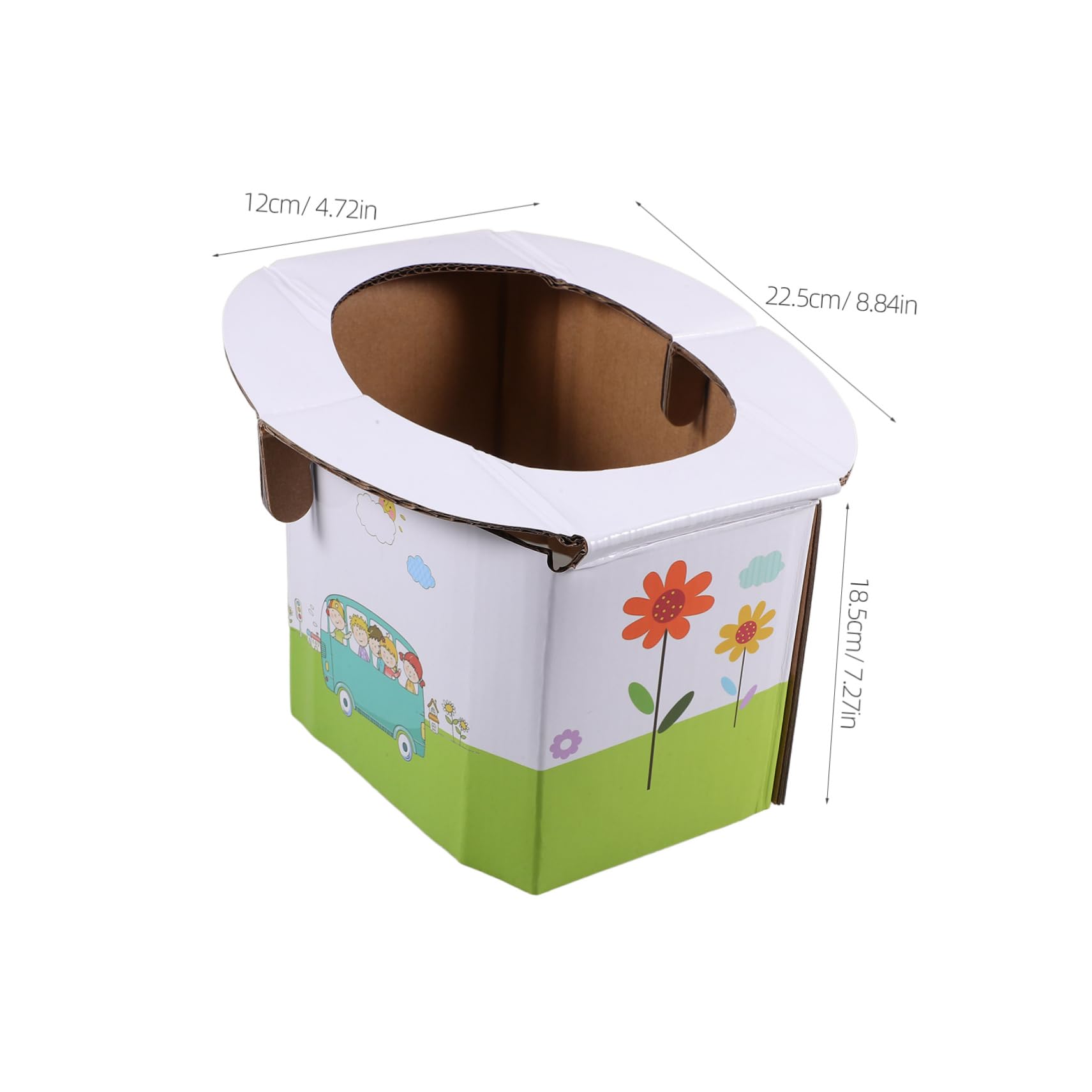 5-Piece Portable Folding Toilet Seat Commode - Lightweight White Plastic Travel Potty for Camping, Hiking & Emergency Use
