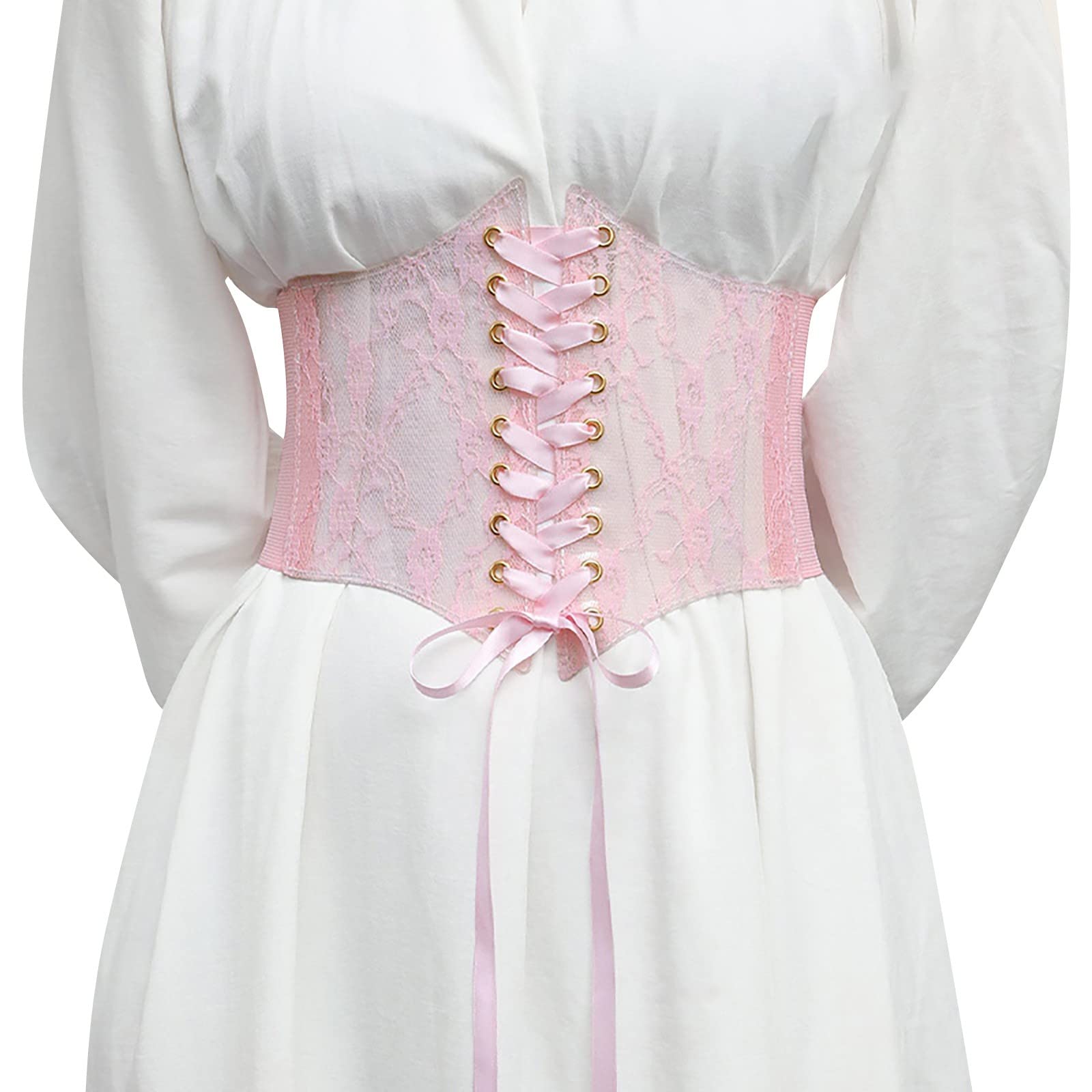 Women's Corset Belt Top - Lace Up Waist Trainer with Stainless Steel Buckle | Strapless Underbust Bustier for Waist Cincher & Body Shaping | Perfect for Cosplay, Burlesque, and Evening Wear