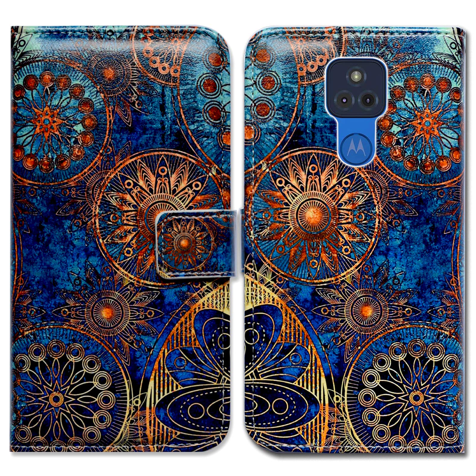 **Moto G Play 2021 Case - Leather Flip Wallet Phone Cover with Card Slots & Kickstand | Mandala Circle Design | Compatible Only with 2021 Model (Not 2020) | Perfect for Work, Travel & Daily Use**