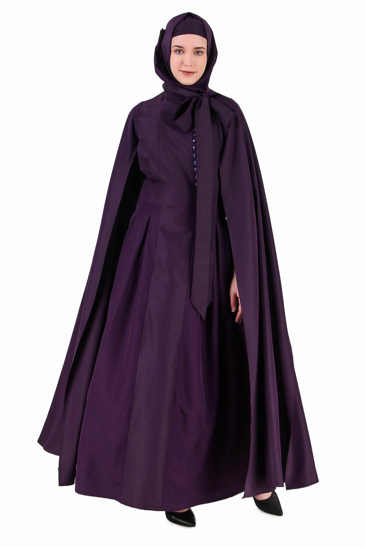 Elegant Royal Look Designer Abaya with Hanging Sleeves - Modest Islamic Dress for Women | Perfect for Prayer, Special Occasions & Everyday Wear