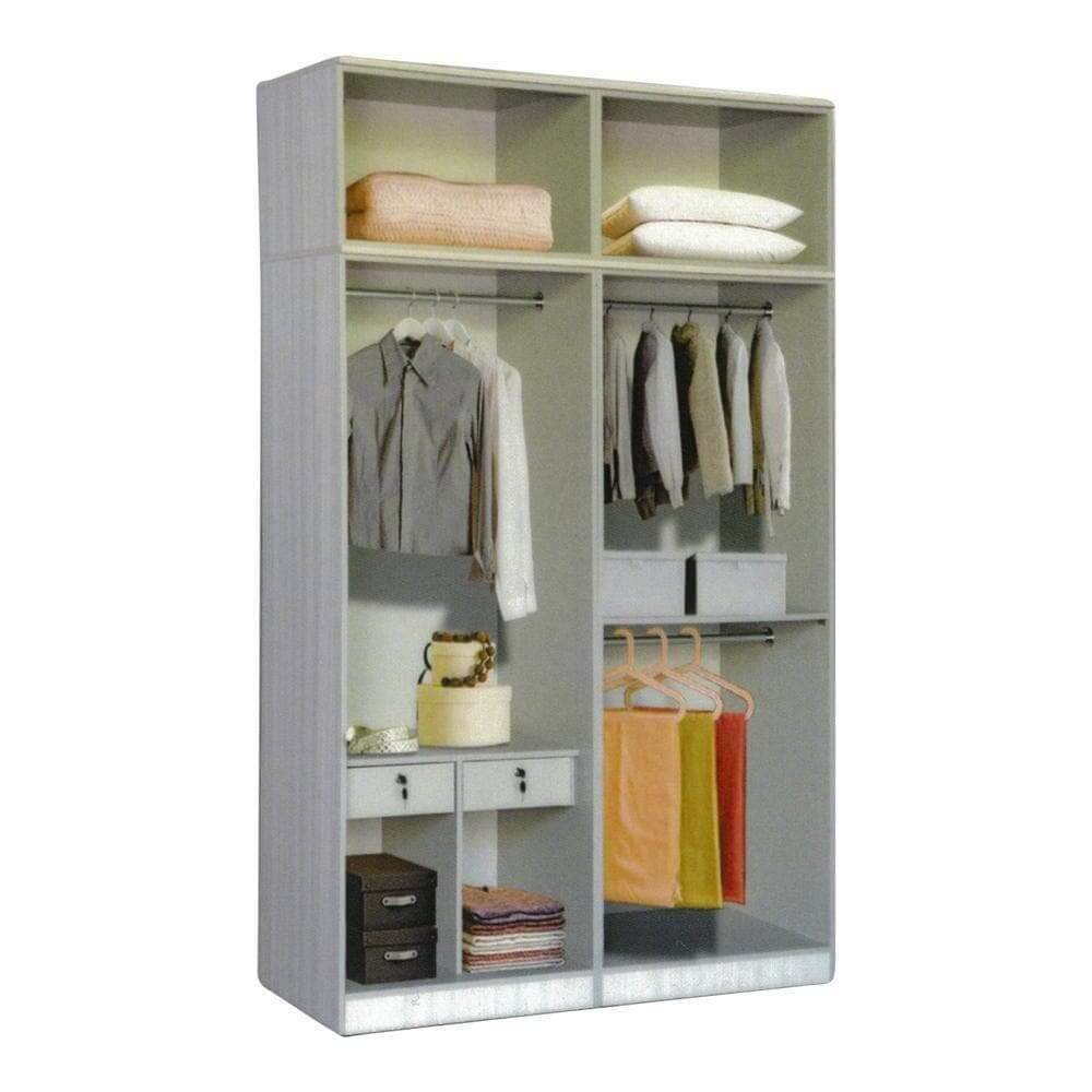 Melissa 5ft Open Door Solid Plywood Wardrobe - Durable Wood Closet for Bedroom, Living Room & Office Storage Organization