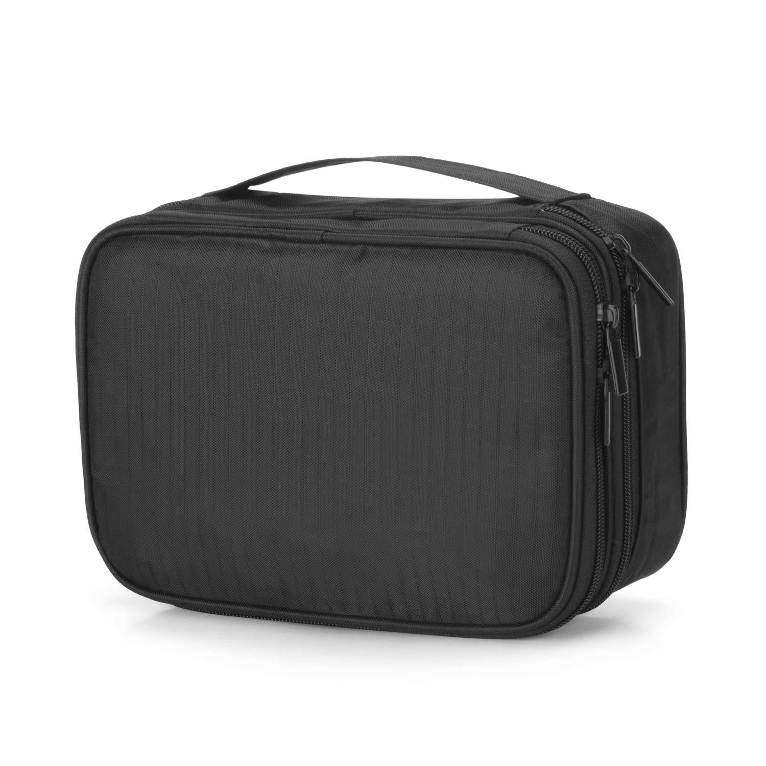 Teamoy Travel Jewelry Organizer Case - Compact High Capacity Storage Bag for Necklaces, Earrings, Rings & Watches | Perfect for Travel, Vacation & Daily Organization (Black)