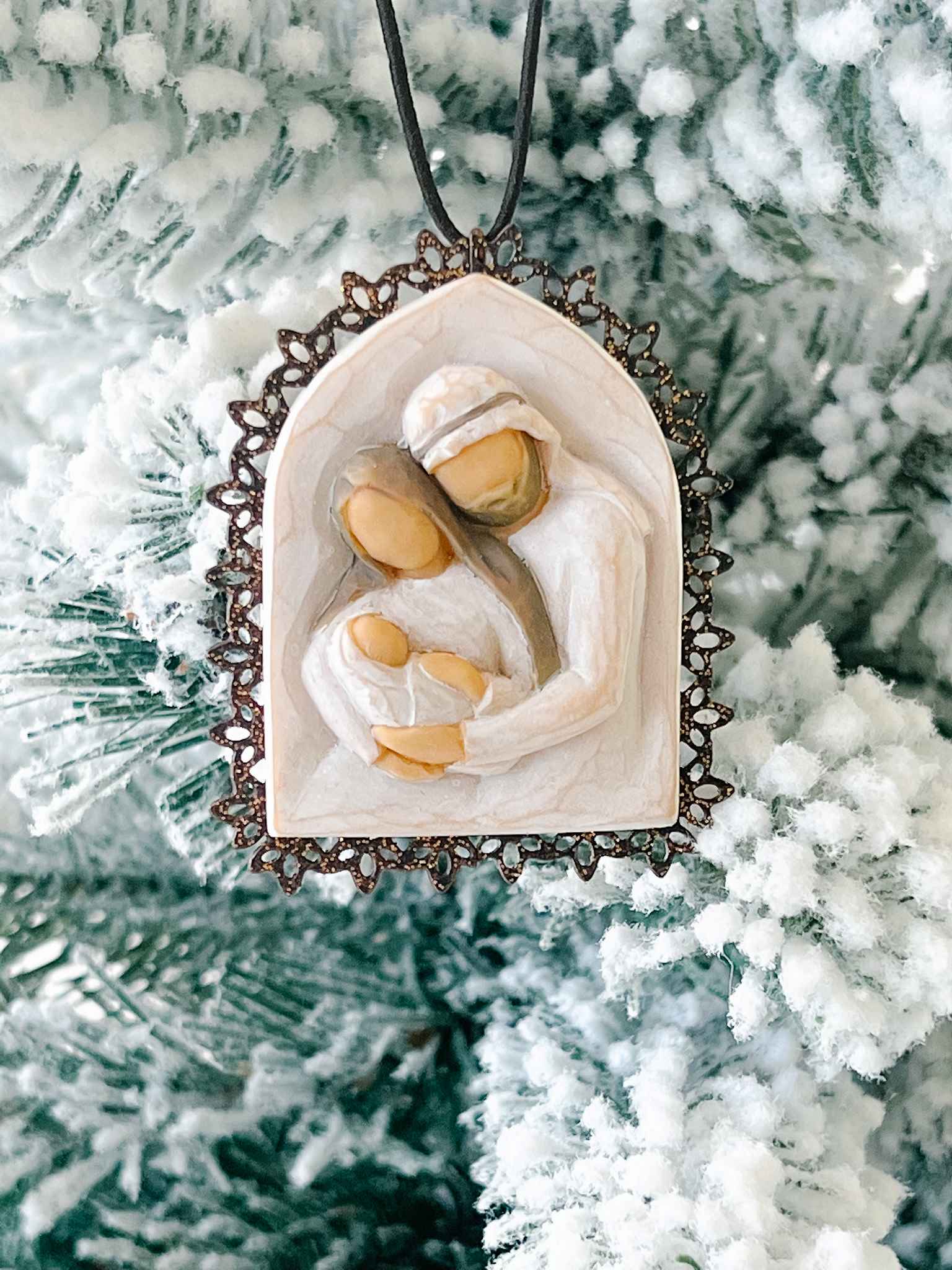 Holy Family Christmas Ornament - Handcrafted Religious Decor for Tree, Home & Holiday Celebrations