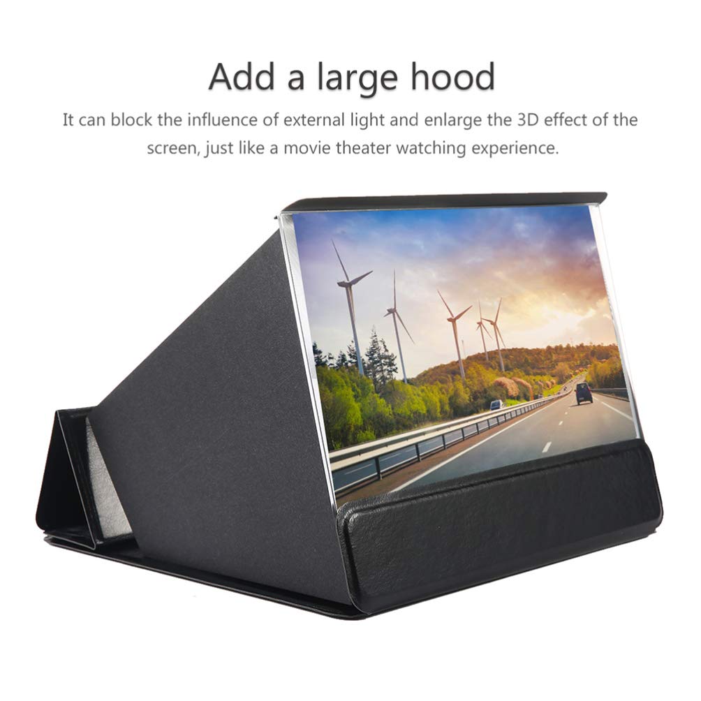 Folding Phone Screen Magnifier - 3D Arc Projector for Gaming & Movies