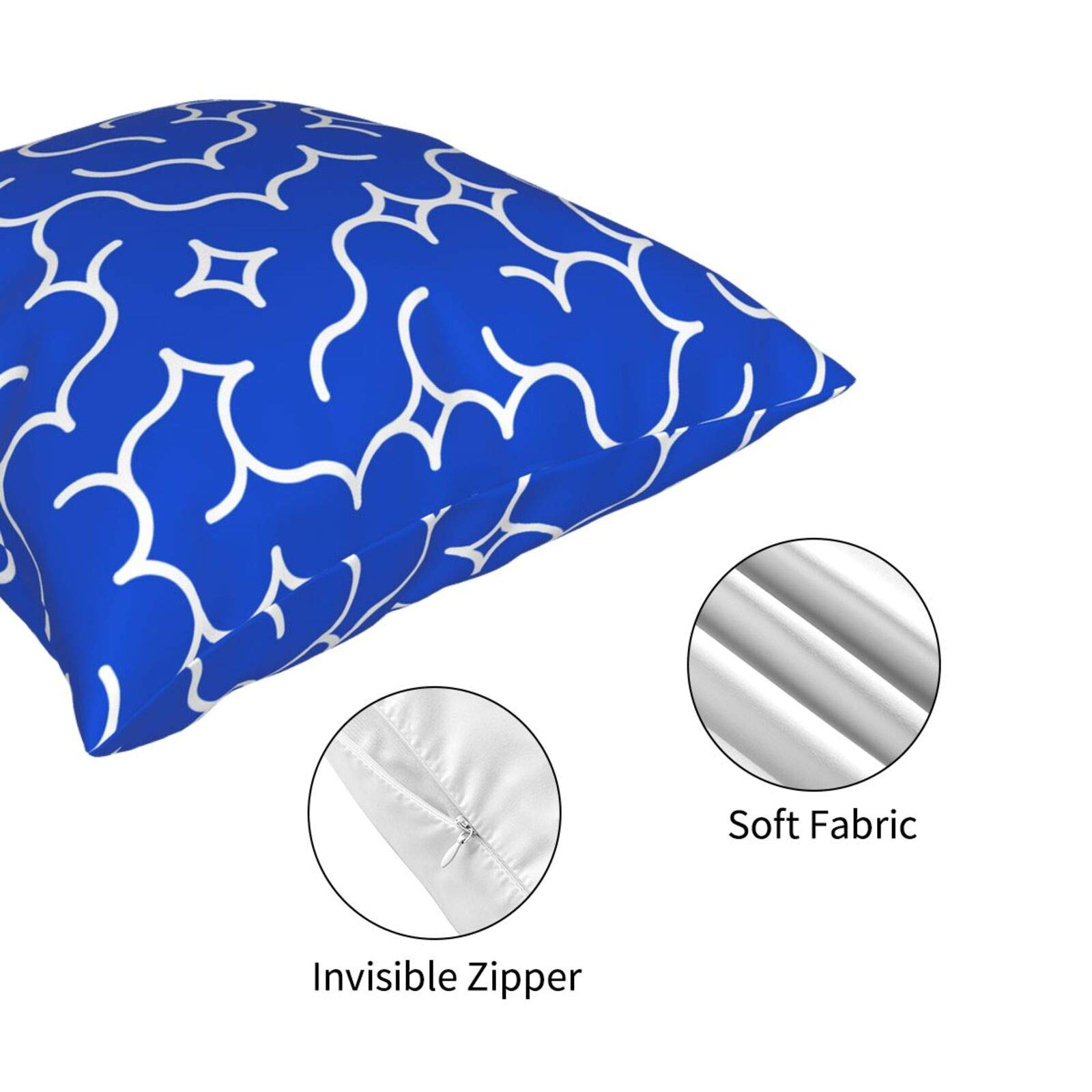 Blue and White Random Arc Pattern Pillow Covers 12x12 Inch - Modern Decorative Throw Pillow Cases for Sofa, Bed, Couch & Car - Perfect for Home Decor, Living Room, Outdoor & Indoor Use