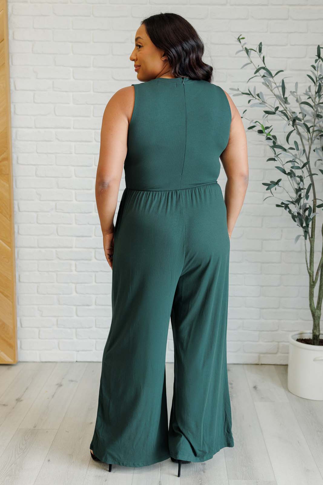 Hilary Wide Leg Jumpsuit for Women - Green Casual Romper with Pockets | Perfect for Summer Outfits, Beach Vacations & Date Nights