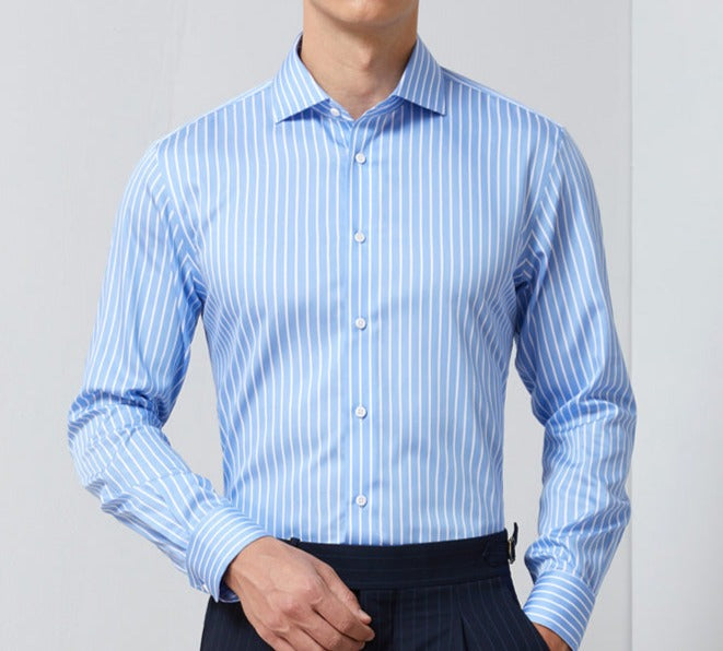 AntoniosClothing Professional Striped Long Sleeve Dress Shirt for Men - Perfect for Office Wear, Business Meetings & Formal Occasions
