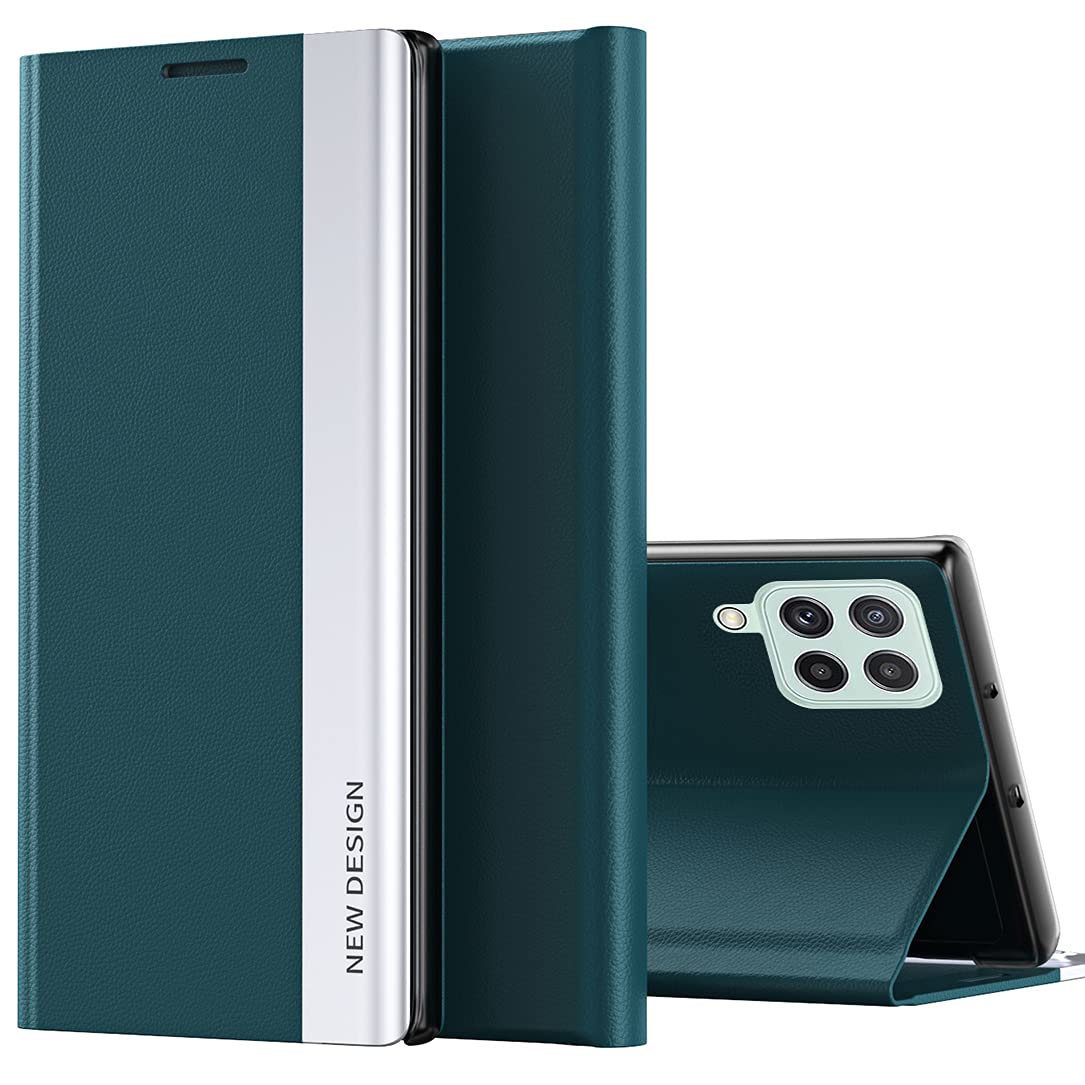 Samsung Galaxy A22 4G Case - Magnetic Leather Flip Cover with TPU Shockproof Protection | Compatible with Galaxy A22 4G (Not 5G) | Perfect for Work, Travel & Everyday Use | CX Green