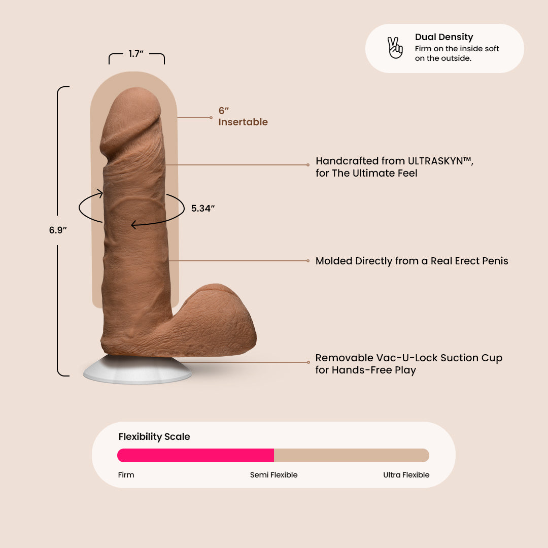 Ultra Realistic 6 Inch Dildo with Balls - Lifelike Feel for Women & Men | Perfect for Solo Play, Couples & BDSM Scenes