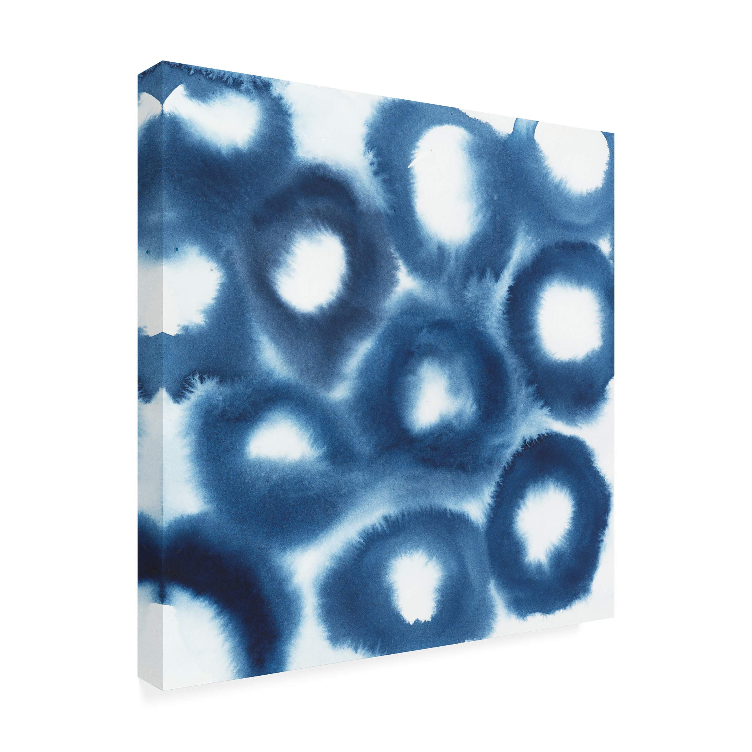 Grace Popp Indigo Bleed II 18x18 Premium Canvas Art Print - Modern Abstract Wall Decor for Living Room, Bedroom & Office
