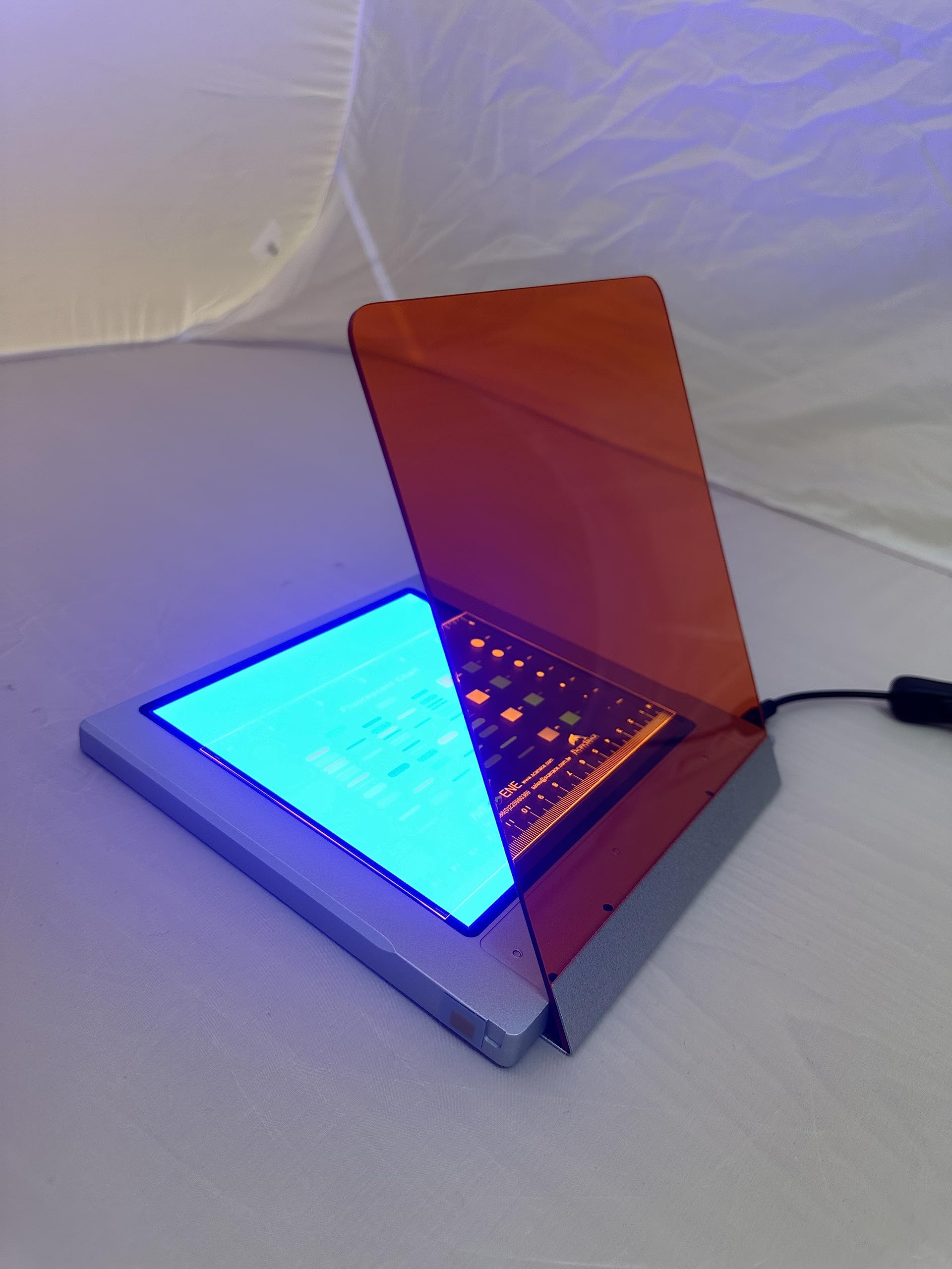 Pacific Image Electronics Blue Transillumination Plate 470nm - Scientific Research Tool for DNA/RNA Gel Visualization | Compatible with EtBr, GelRed & SYBR Gold Dyes | Detachable Amber Cover | Works with Glite 600 BW System | Perfect for Laboratory, Biotechnology & Forensic Applications