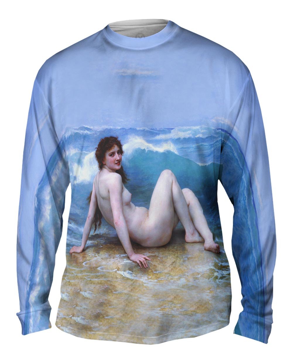 Yizzam - William Adolphe Bouguereau The Grape Picker Art Print Men's Long Sleeve T-Shirt 2292 - Vintage Fine Art Apparel for Casual Wear & Art Lovers