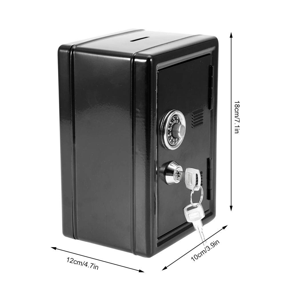 Yosoo Kids Money Saving Bank - Password Protected Piggy Bank with 2 Keys for Cash & Coin Storage | Perfect Gift for Children's Financial Education (Black) | Birthday Present, Allowance Management, Savings Goal Tracking