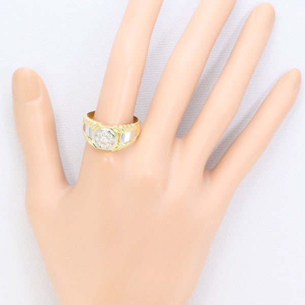 18K Yellow Gold & White Gold Diamond Ring for Women - Elegant Wedding, Engagement, Anniversary Gift - Perfect for Proposals, Bridal Jewelry & Special Occasions