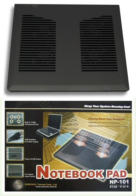 Evercool NP 101 Laptop Cooling Pad with Quiet USB Fan - Portable Notebook Stand for Better Airflow & Heat Dissipation - Perfect for Gaming, Office Work & Home Use