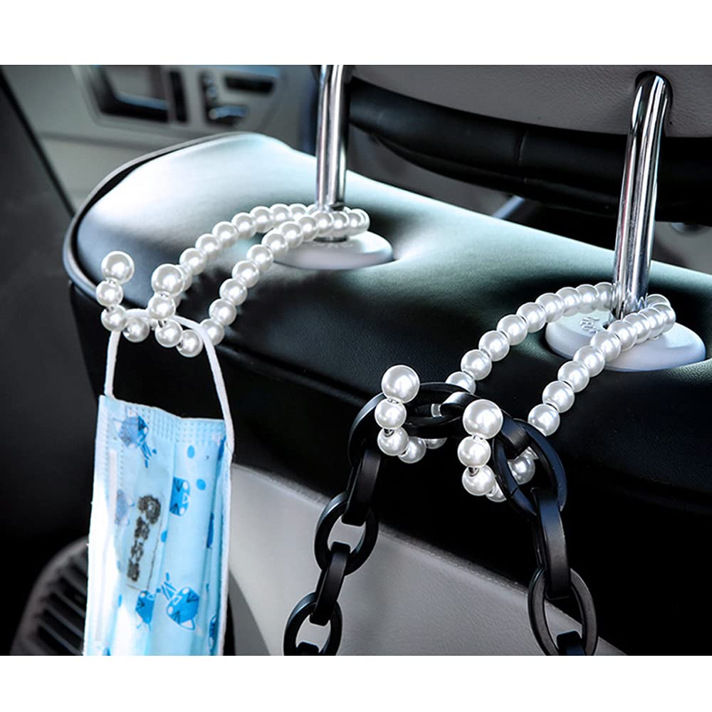 2Pcs Car Seat Headrest Hooks - Premium Car Organizer Hangers for Purses, Grocery Bags & Accessories - Space Saving Backseat Storage Solution for Road Trips, Shopping & Daily Commute