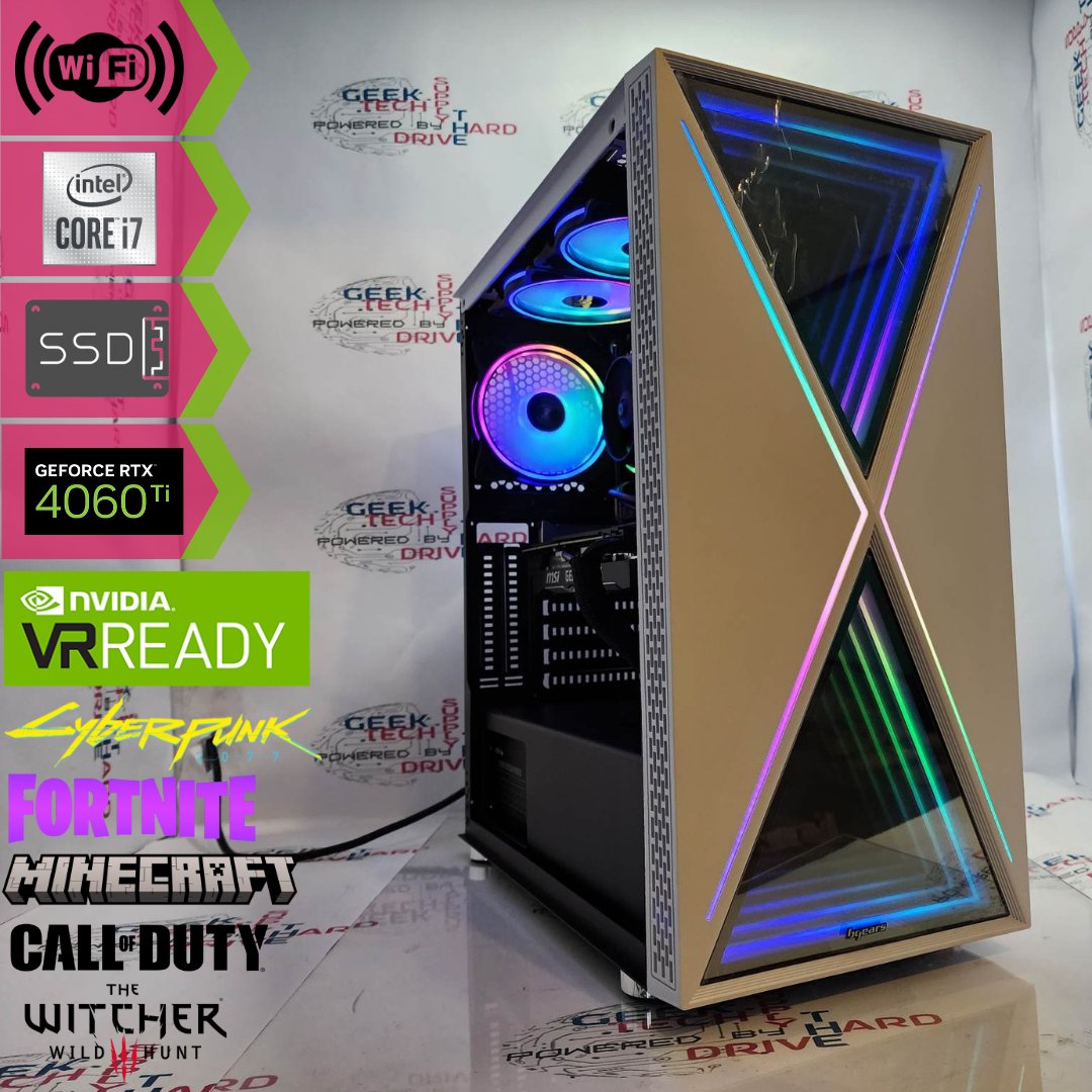 Pinnacle Gaming Desktop PC - Intel Core i7, NVIDIA RTX 4060 Ti, 500GB/1TB/2TB SSD, 16GB/32GB DDR5 RAM, Water Cooling, Black/White Case - Ultimate Gaming & Streaming Computer for Esports & 4K Gaming