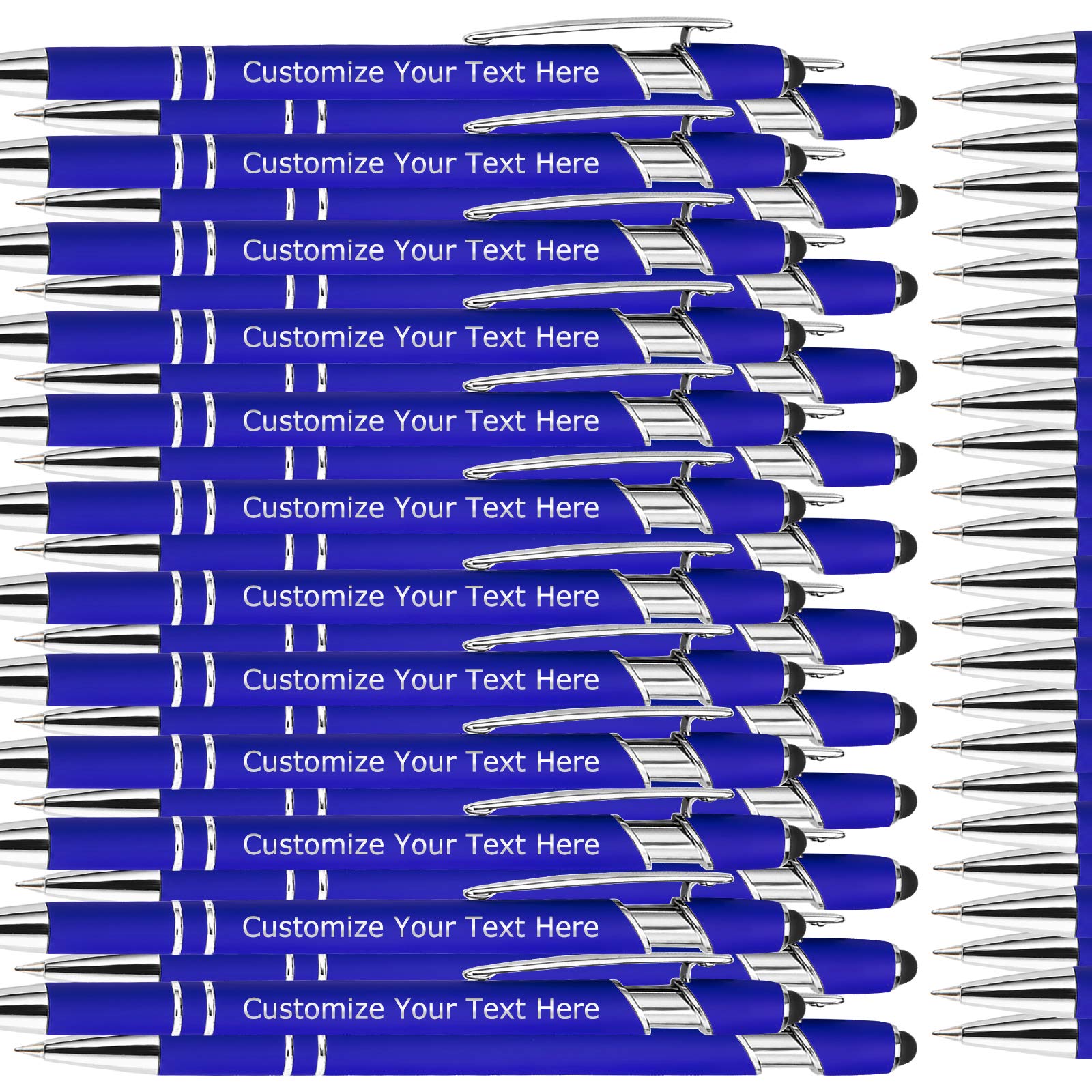 Custom Engraved Ballpoint Pens Bulk 200 Pack with Stylus Tip - Personalized Name/Message - Medium Point Black Ink - Ideal for Office, Birthday & Graduation Gifts for Men & Women - Perfect for Corporate Events, School Supplies & Promotional Giveaways