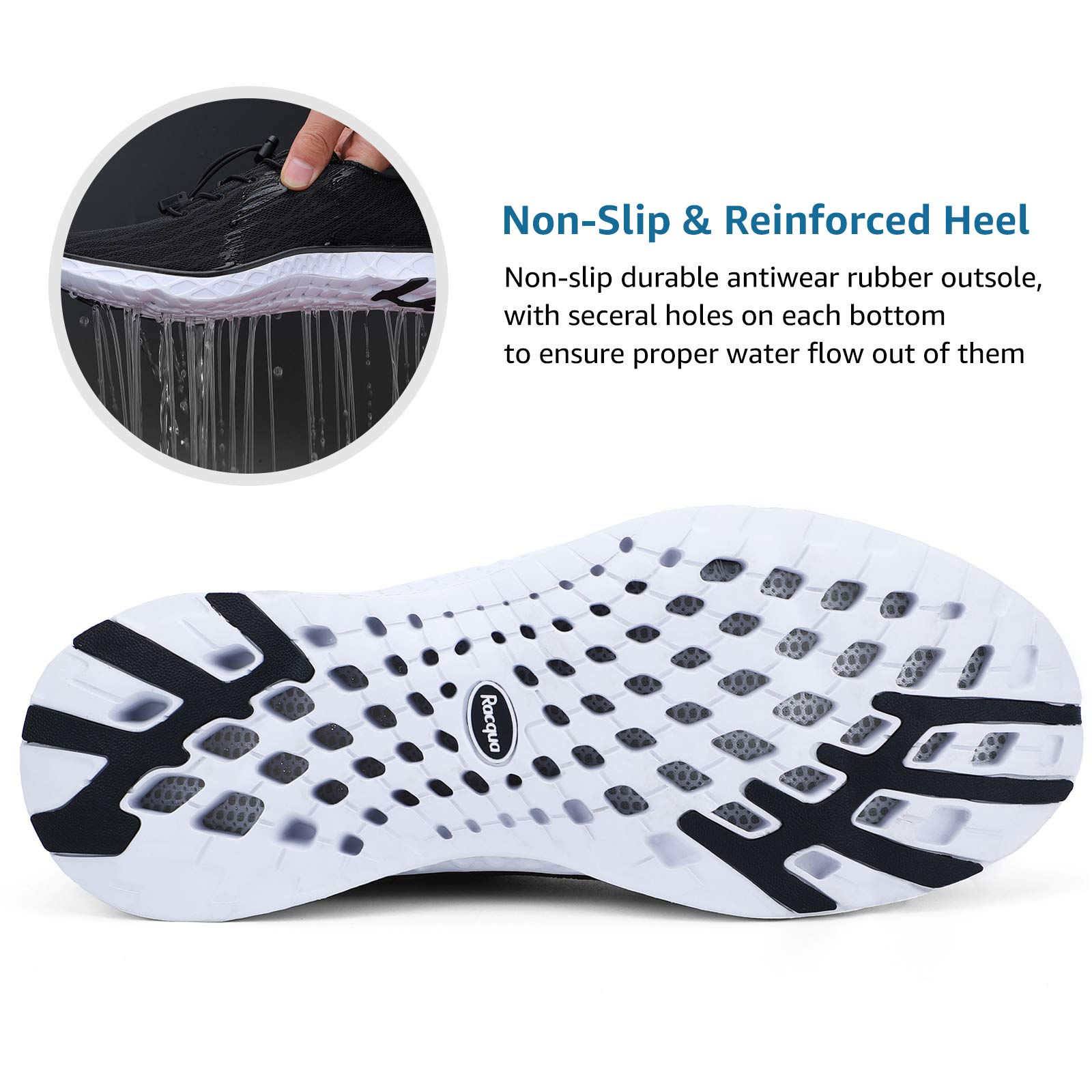 Racqua Unisex Breathable Mesh Water Shoes for Men & Women – Perfect for Swimming, Beach, Surfing & Water Sports