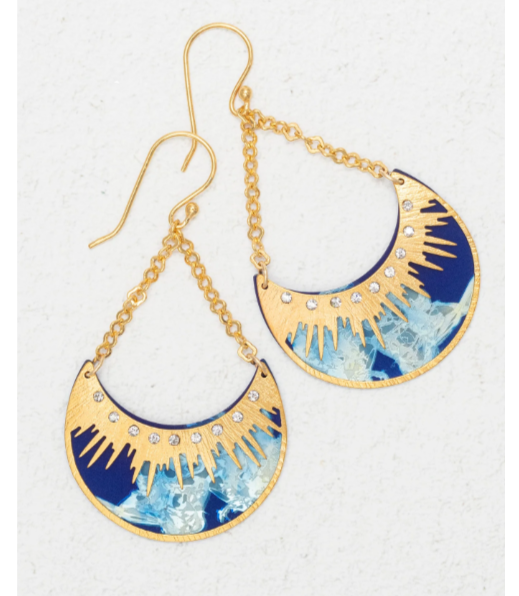Selena Midnight Blue Drop Earrings for Women - Elegant Dangling Jewelry for Parties, Weddings & Evening Events