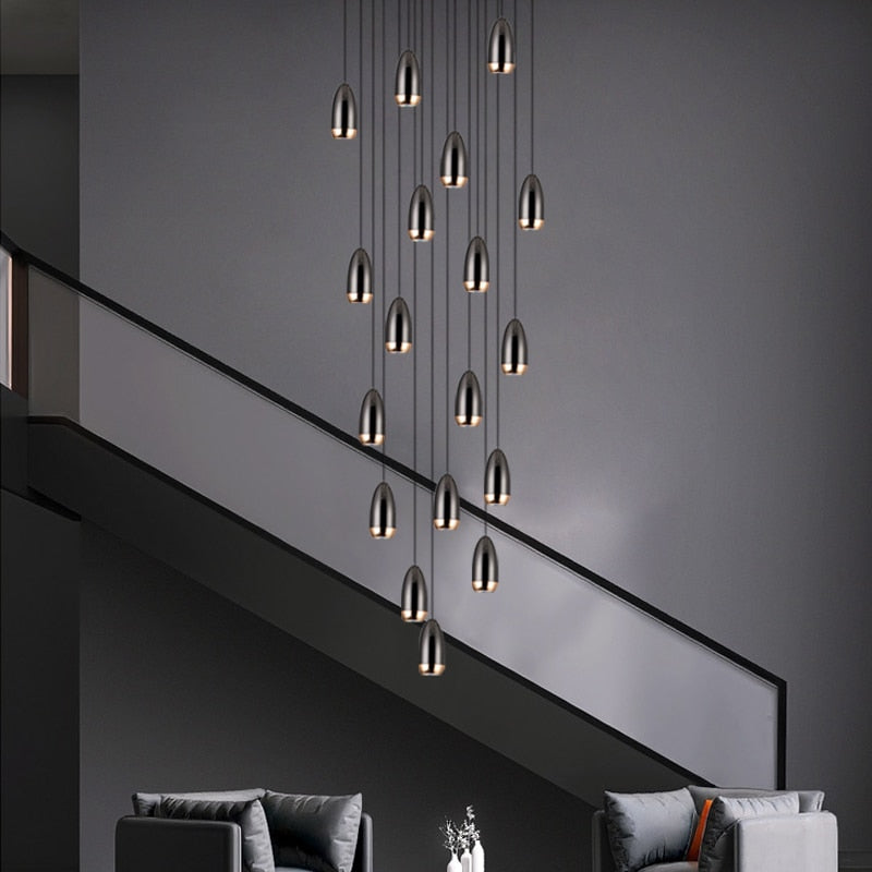 Modern Capsule Design Chandelier - Sleek & Stylish LED Pendant Light for Dining Room, Living Room, Bedroom | Energy Efficient Contemporary Ceiling Fixture