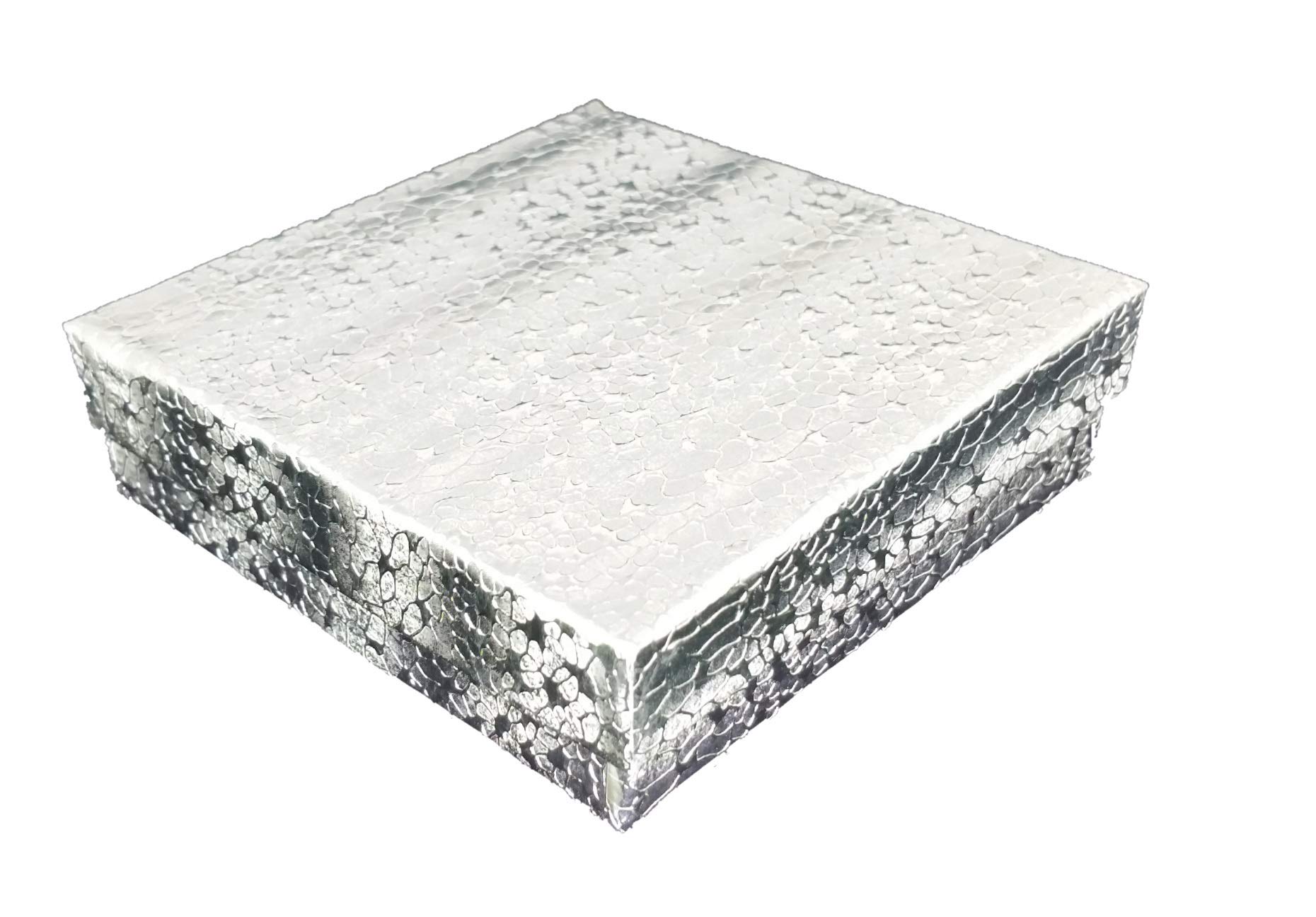 15 Silver Textured Jewelry Boxes 3.5x3.5x1