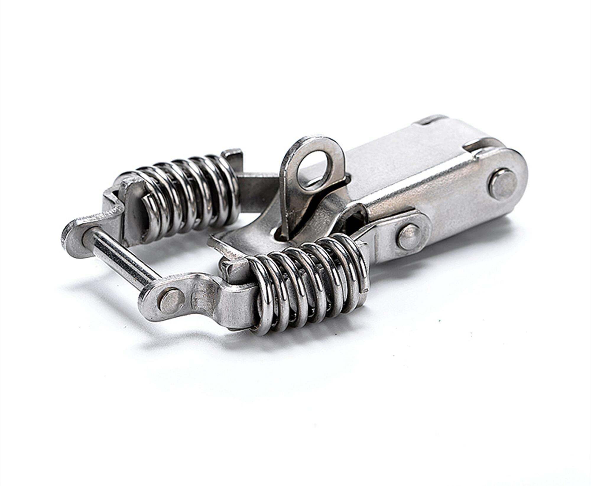 90 Degrees Spring Hasp Toolbox Toggle Latches Lock - Stainless Steel 304 Toolbox Draw Compression Spring Toggle Latch Catch Clamp with Screws (Large, Keyhole Type) - Perfect for Toolboxes, Cabinets, and Storage Containers