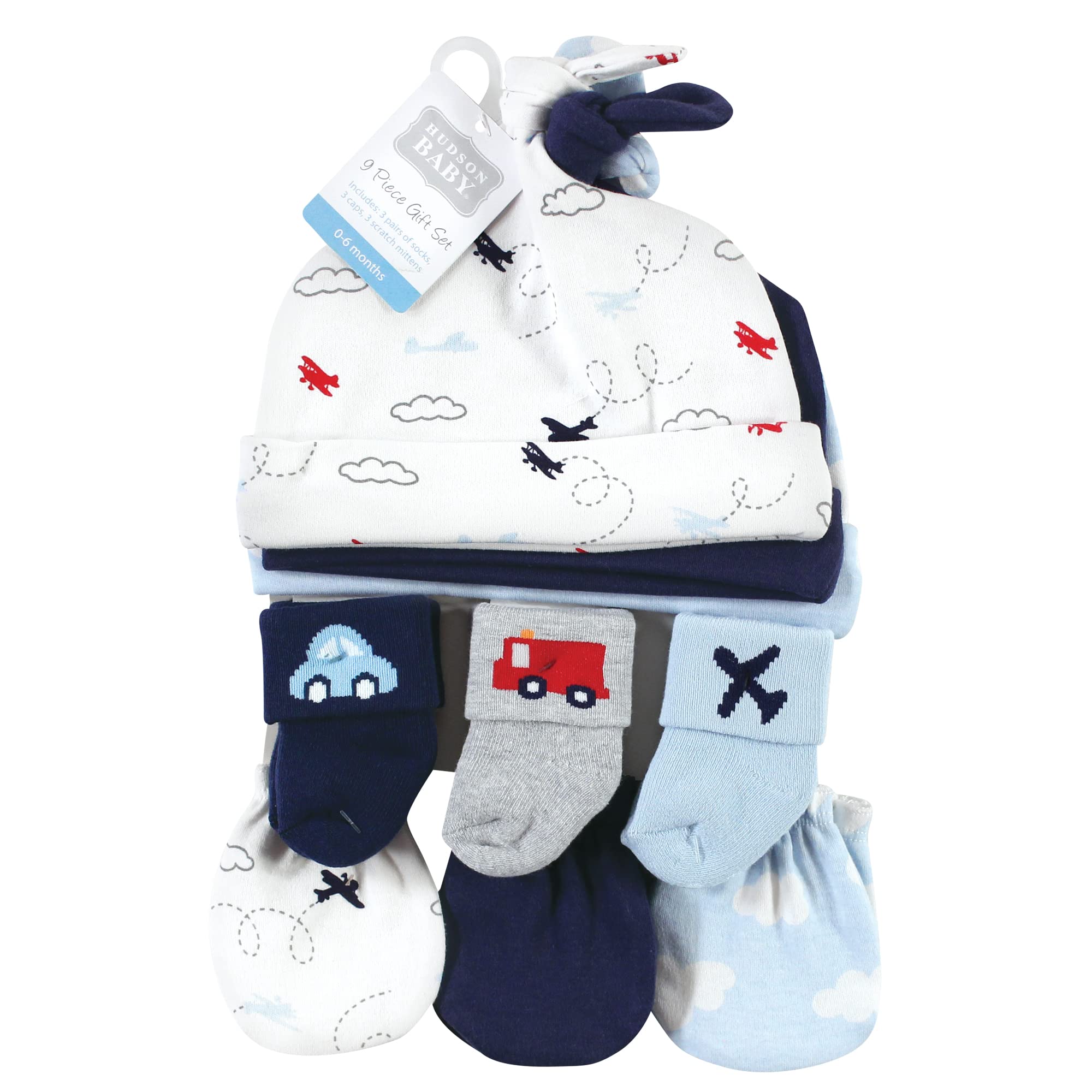 Hudson Baby Girls Caps Mittens Socks Set for Winter Outfits
