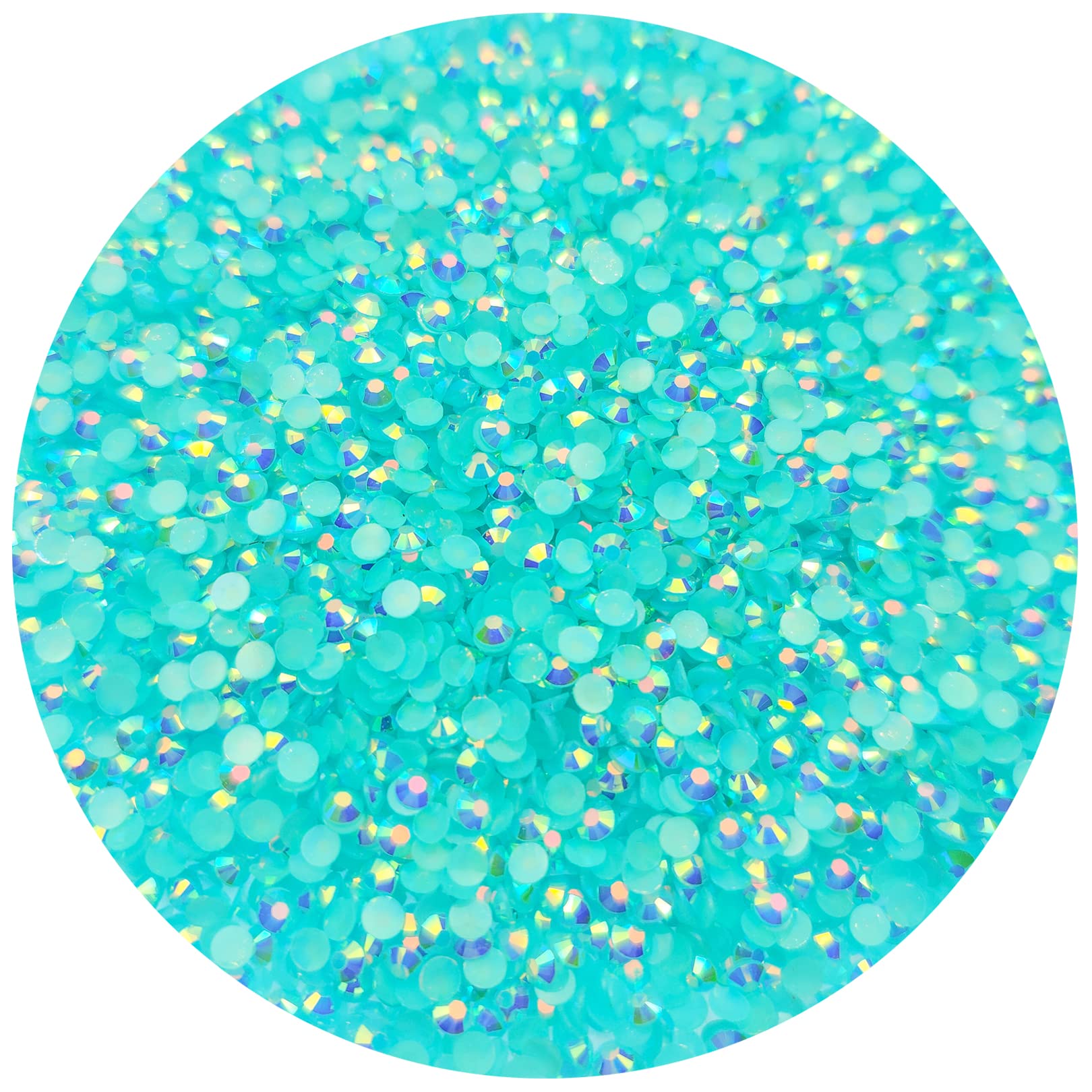 10000Pcs 2MM Resin Flatback Rhinestones - AB Color Jelly Rhinestones for DIY Crafts, Nail Art, Tumbler Decoration, Face Makeup, Bottle Embellishment (211 Lake Blue) - Perfect for Wedding Decor, Jewelry Making & Scrapbooking Projects