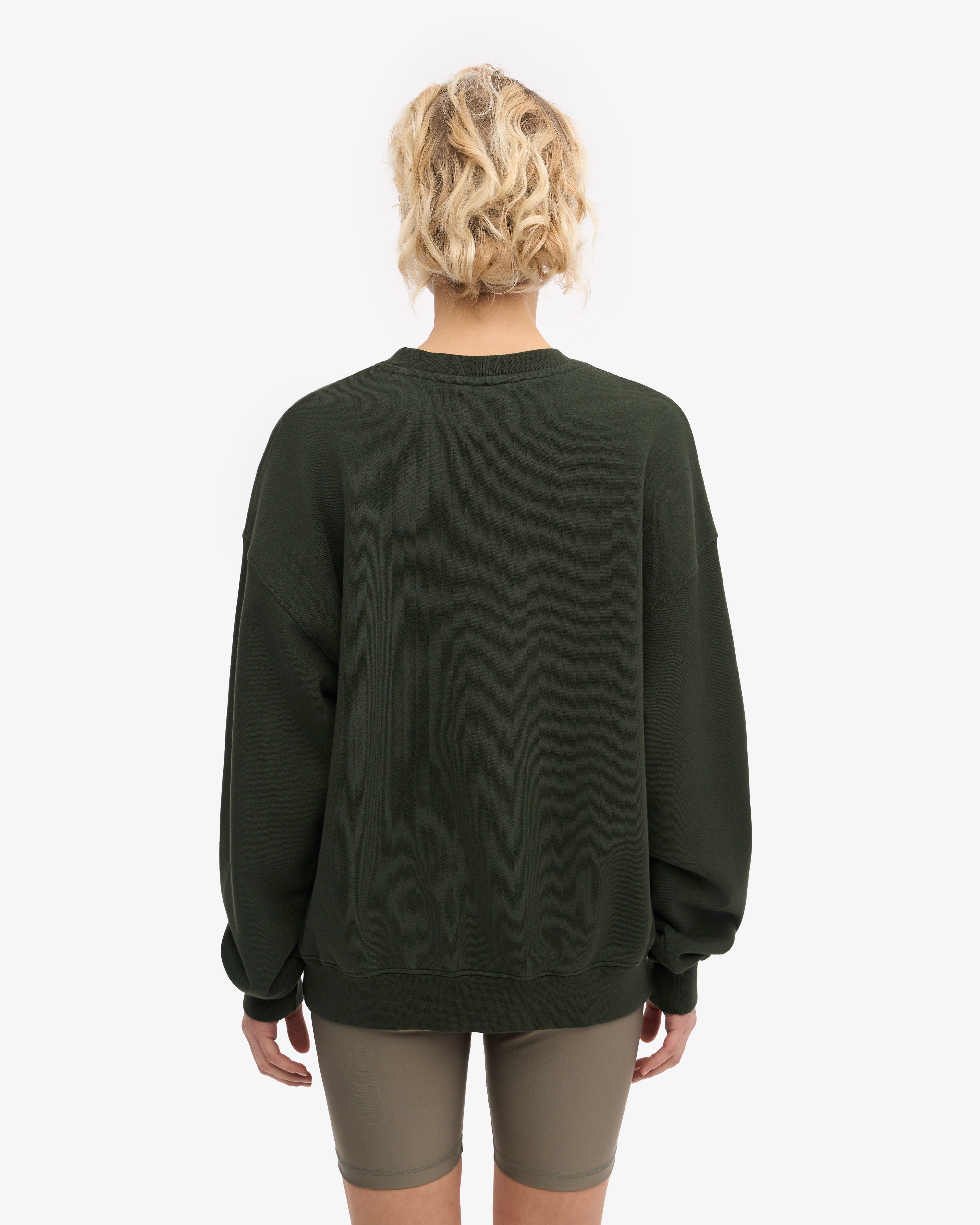 Organic Oversized Crewneck Sweatshirt for Women - Soft & Cozy Hunter Green Pullover - Perfect for Casual Wear, Lounge & Outdoor Activities