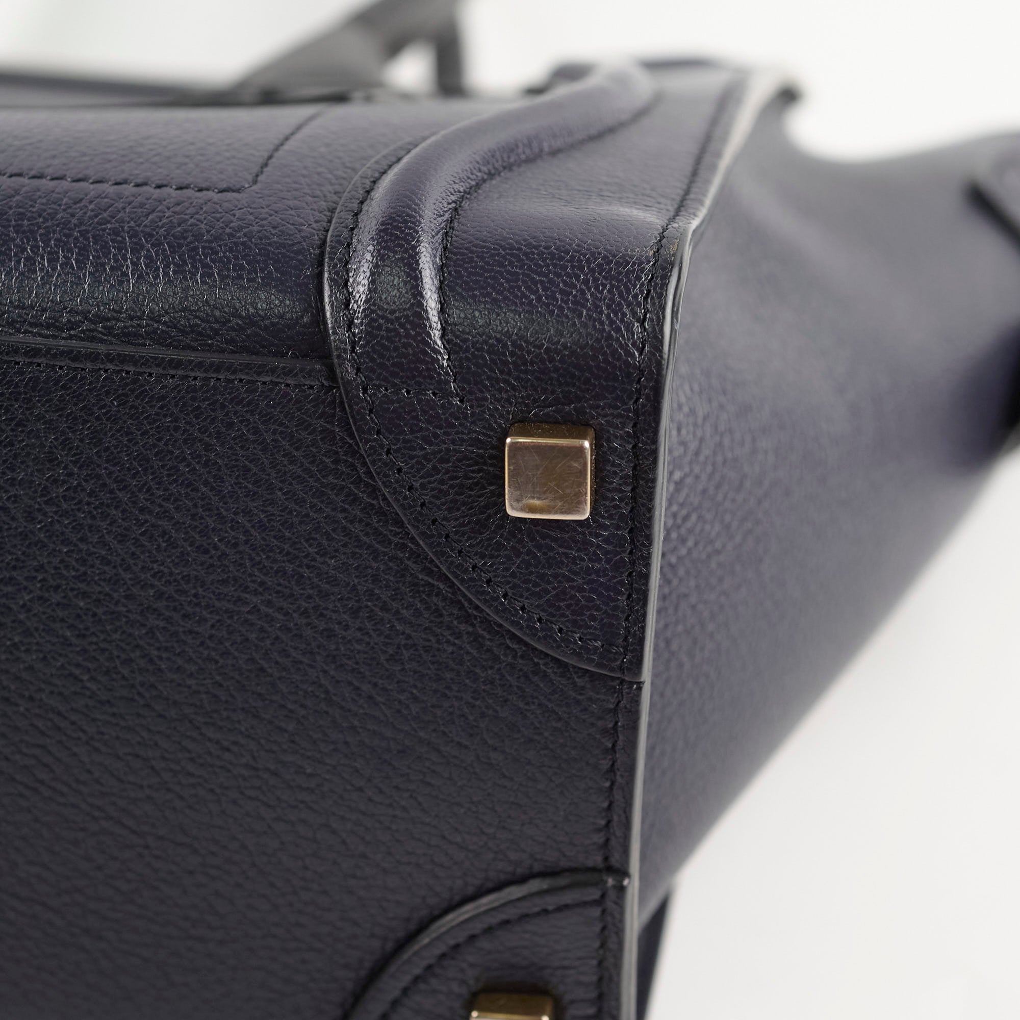 Celine Micro Luggage Bag in Navy Blue | Genuine Leather Crossbody Handbag for Women | Perfect for Work, Travel & Everyday Use