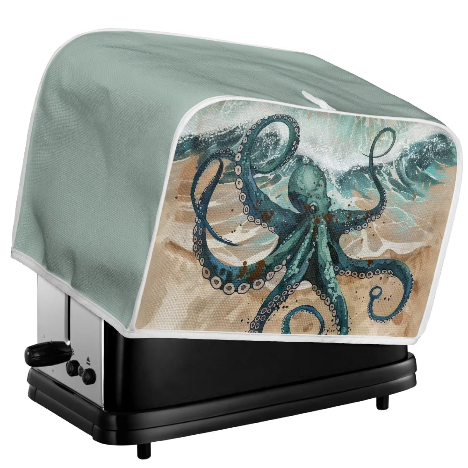 ZFRXIGN Octopus Toaster Cover - 4 Slice Toaster Oven Cover with Top Handle, Washable Kitchen Appliance Cover for Home Decor, Trendy Ocean Animal Design - Perfect for Kitchen Countertop Protection & Small Appliance Organization