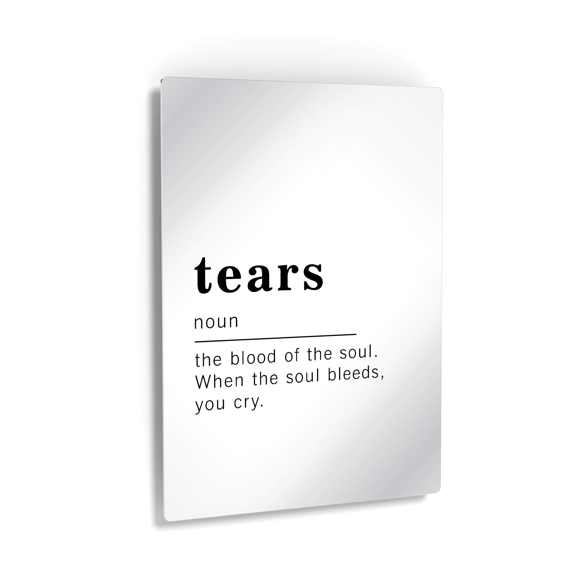 Funny Noun Dictionary Definition of Tears Metal Print - Inspirational Quote Wall Art for Office, Living Room, Bedroom & Bathroom - Ready to Hang Home Decor (30x20 Inches) | Made in USA | Perfect Gift for Graduation, Housewarming & Friends