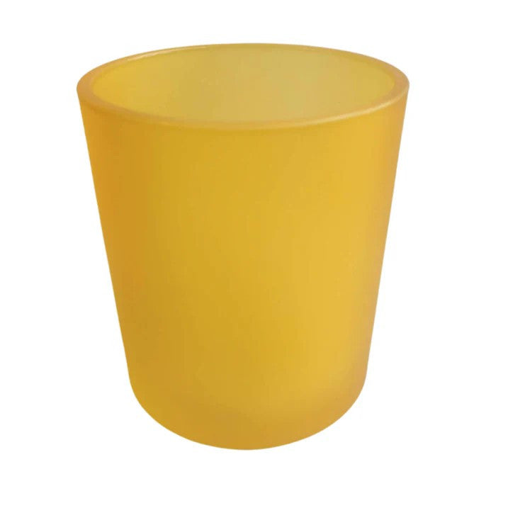 10 Pack Yellow Frosted Glass Votive Candle Holders - Elegant Table Centerpieces for Christmas, Wedding, Anniversary, Party & Home Decor - Perfect for Romantic Dinners, Holiday Celebrations and Cozy Ambiance
