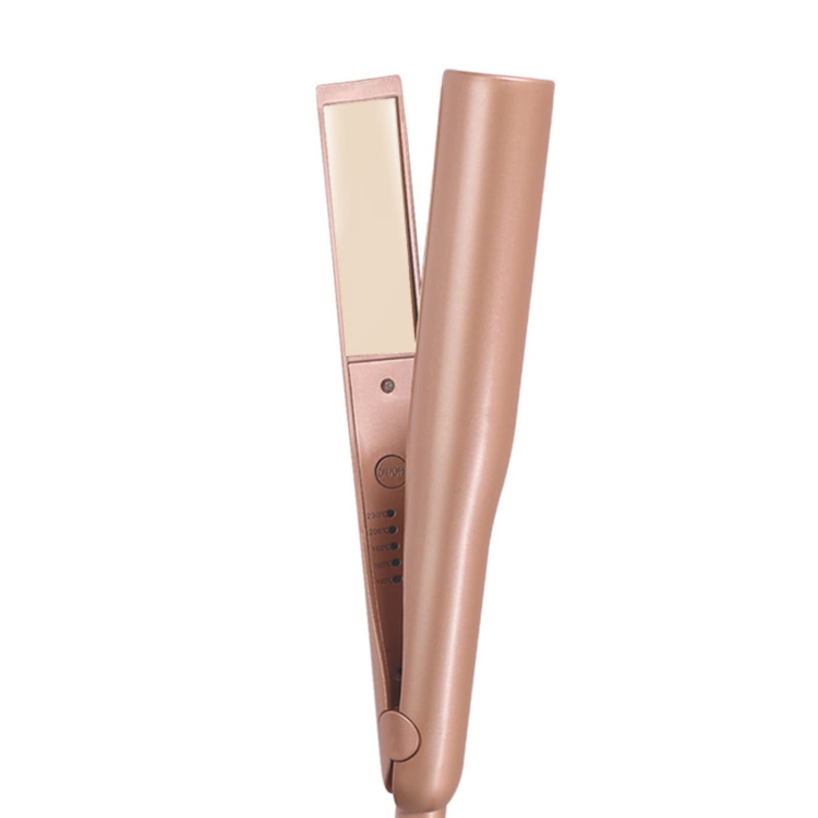 Golden Hair Straightener & Curler for Women - 2-in-1 Dual Function Styling Iron with 5 Temperature Settings & Spiral Design | Perfect for Home Use, Salon Styling & Travel (Gold)