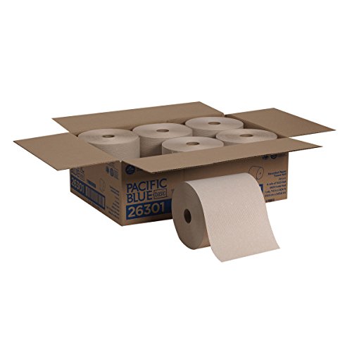 GP PRO Recycled Brown Hardwound Paper Towel Rolls - 800 Feet Per Roll, 6 Rolls/Case | Eco-Friendly Commercial & Home Cleaning Supplies for Kitchen, Office & Industrial Use