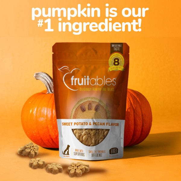 Fruitables Baked Sweet Potato & Pecan Dog Treats - Healthy Natural Dog Snacks for Training & Rewards - Perfect for Small, Medium & Large Breeds