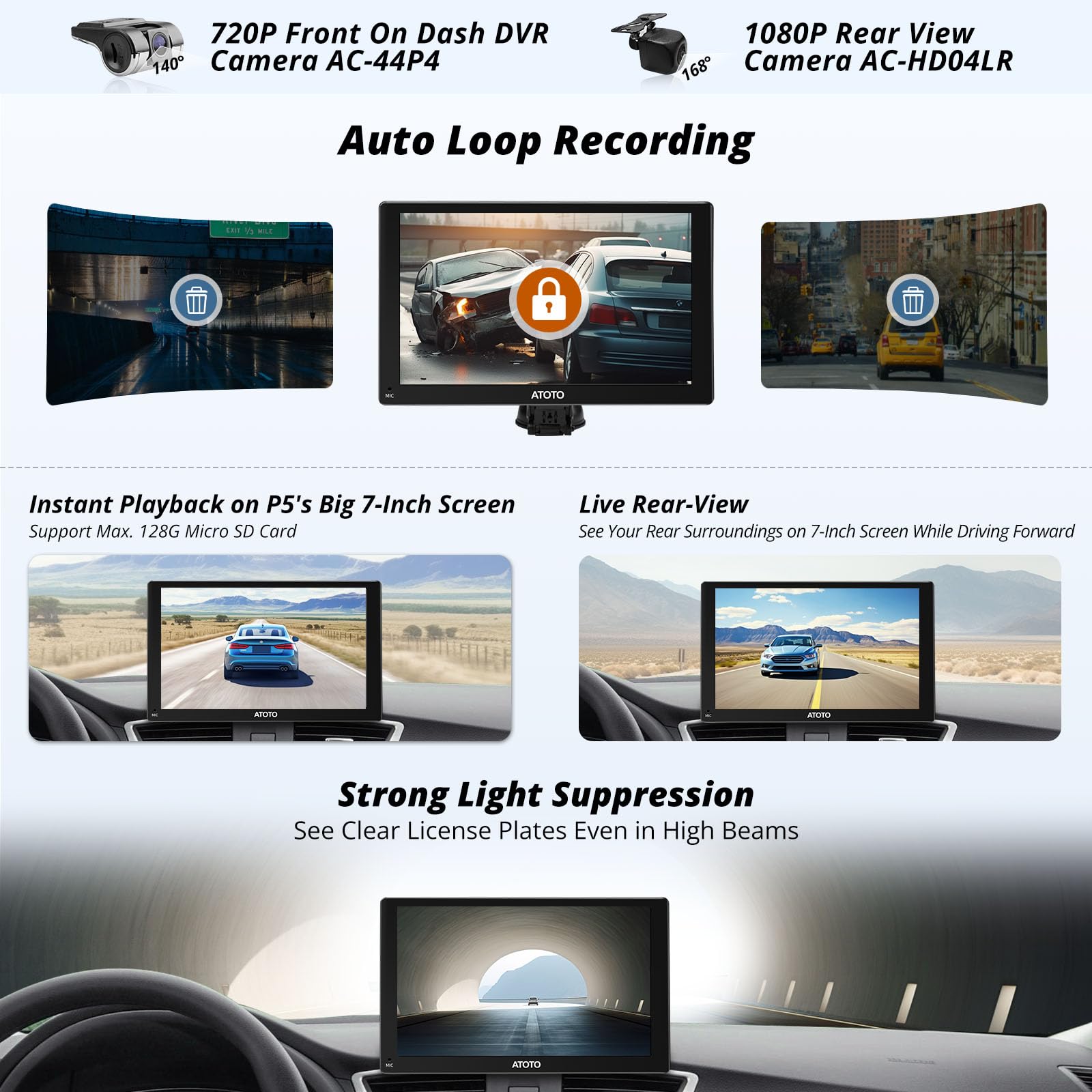 ATOTO P5 Android Car Stereo with Wireless CarPlay & Android Auto, GPS Navigation, Bluetooth, AUX/FM Output, Auto Dimmer - P5XABCR01-03CA - Perfect for Road Trips & Daily Commuting