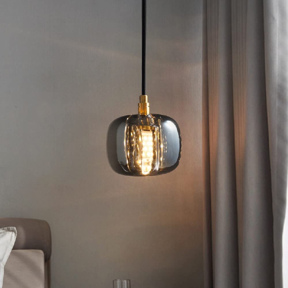 Modern Mini Crystal Pendant Light with Antique Brass Finish - 1 Light Ceiling Fixture for Living Room, Bar, Coffee Shop & Dining Room | Elegant Lighting for Home & Commercial Spaces