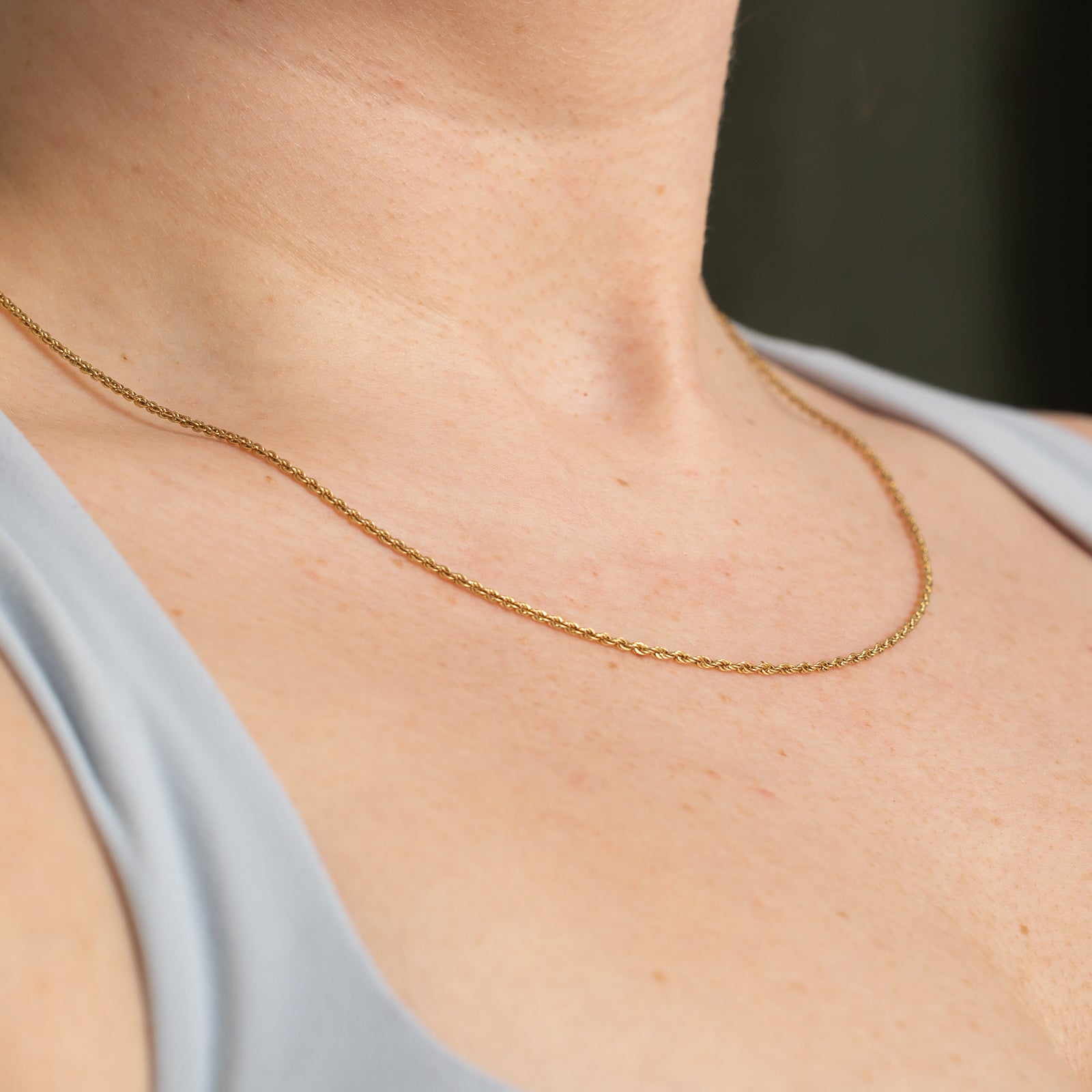Lauren Stewart Rope Chain Necklace - 18 Inch Gold Plated Stainless Steel Jewelry for Women | Perfect for Casual Wear, Date Nights & Special Occasions