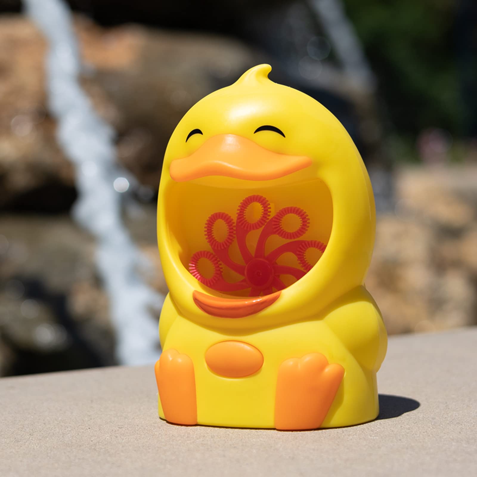 Banana Duck Bubble Blower - Rechargeable Bubble Machine for Kids, Outdoor Play, Birthday Parties & Classroom Activities - Includes Bubble Solution - Fun Summer Toy for Toddlers & Children