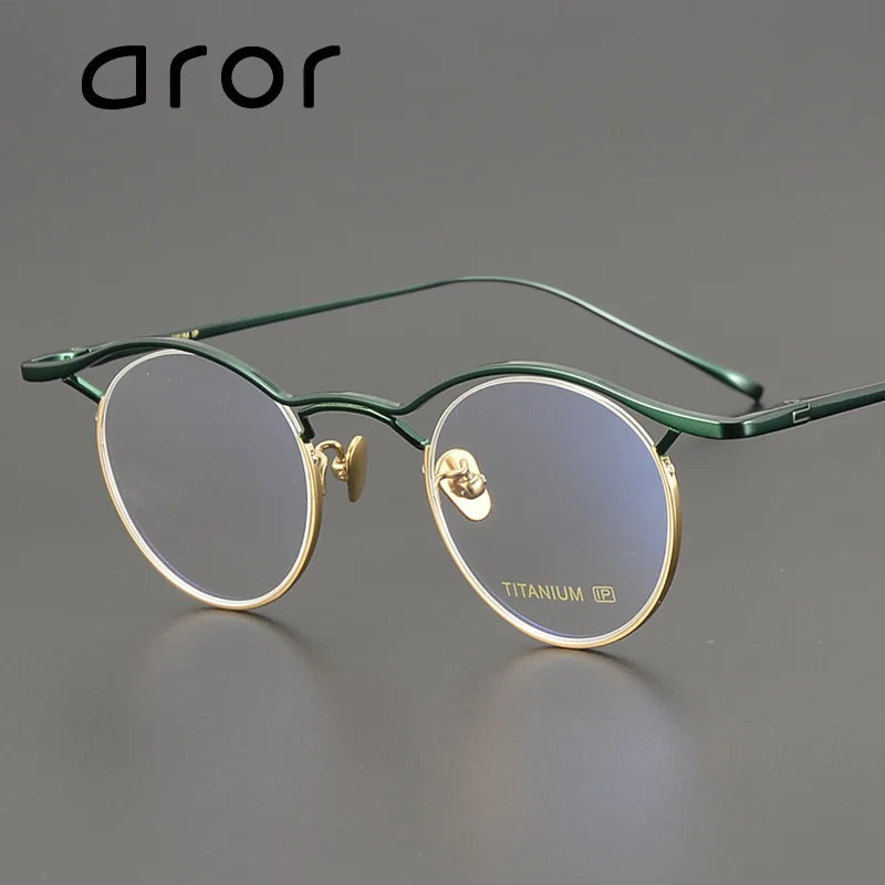 Aror Unisex Full Rim Round Titanium Eyeglasses 44901 - Lightweight & Durable Frame for Men & Women - Perfect for Reading, Work & Everyday Use