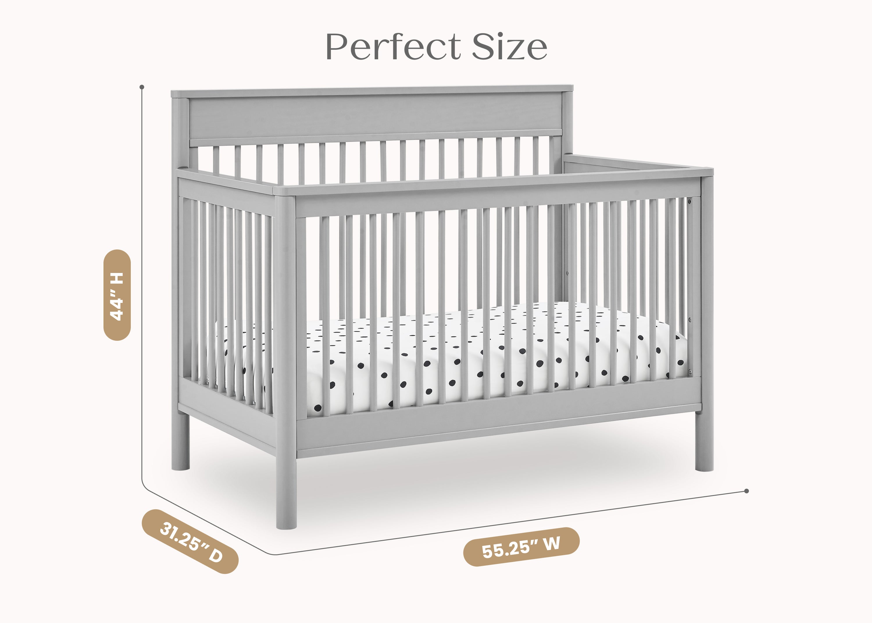 Remy 6-in-1 Convertible Baby Crib - Toddler Bed, Daybed & Full-Size Bed | Safe & Durable Nursery Furniture for Newborn to Adult | Perfect for Nursery, Bedroom & Guest Room