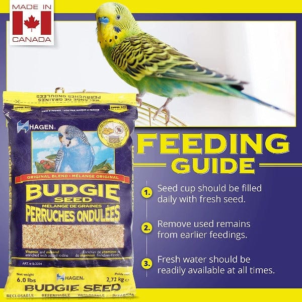 Premium Hagen Budgie Staple VME Seed Mix - Nutritious Parakeet Food for Healthy Birds | Perfect for Daily Feeding & Training Treats