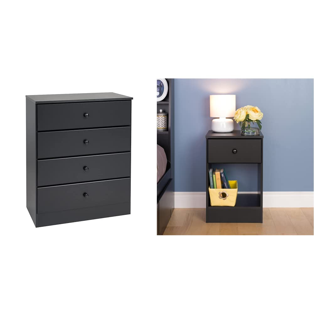 Prepac Astrid 4-Drawer Dresser & 1-Drawer Nightstand Set - 16