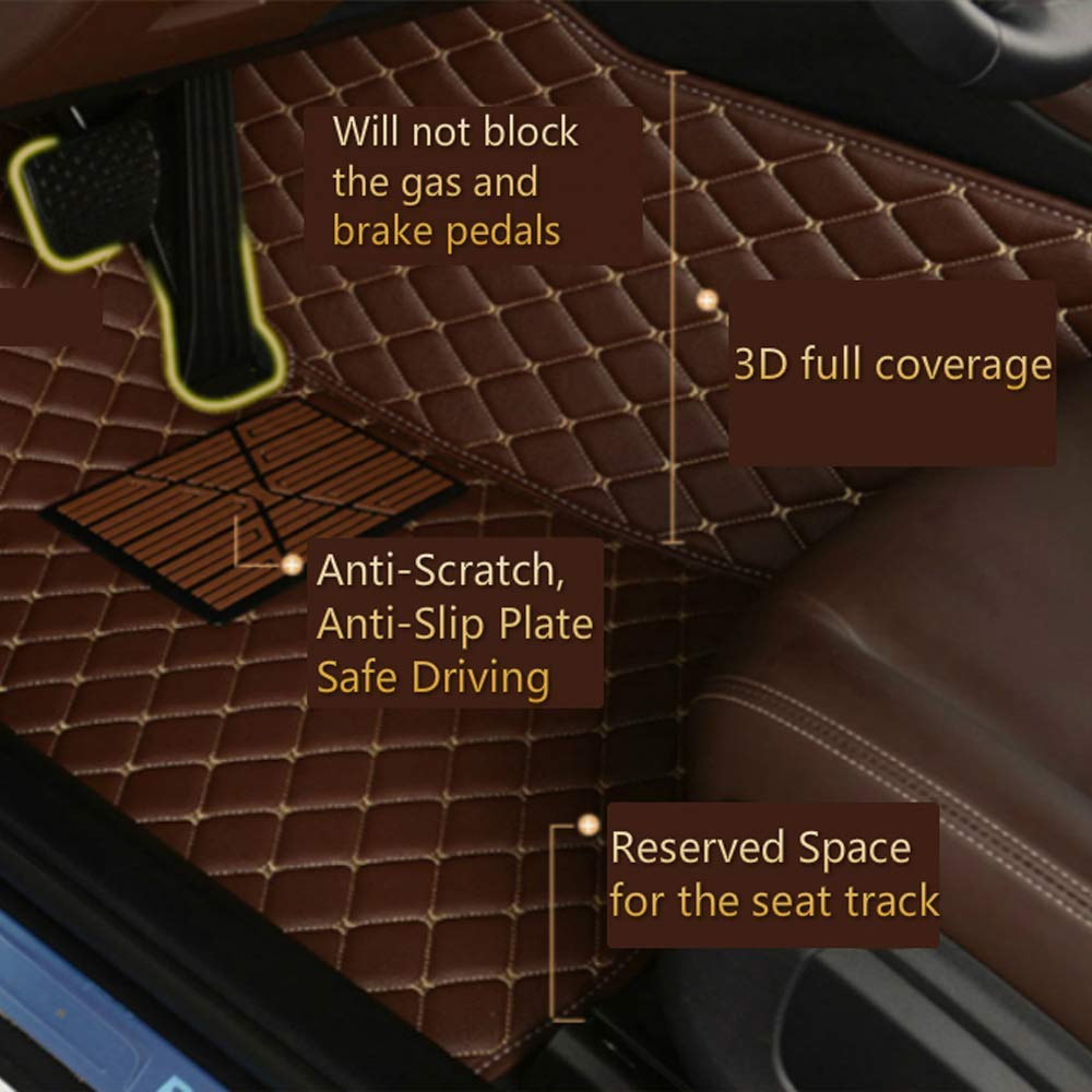 Non-Slip Full Coverage Leather Car Floor Mats for Ford Ranger 2011-2019 - Premium Protection Carpet Set in Wine Red - Perfect for Off-Roading, Daily Commute & All-Weather Protection